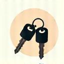 Icon representing car keys for a rental vehicle.